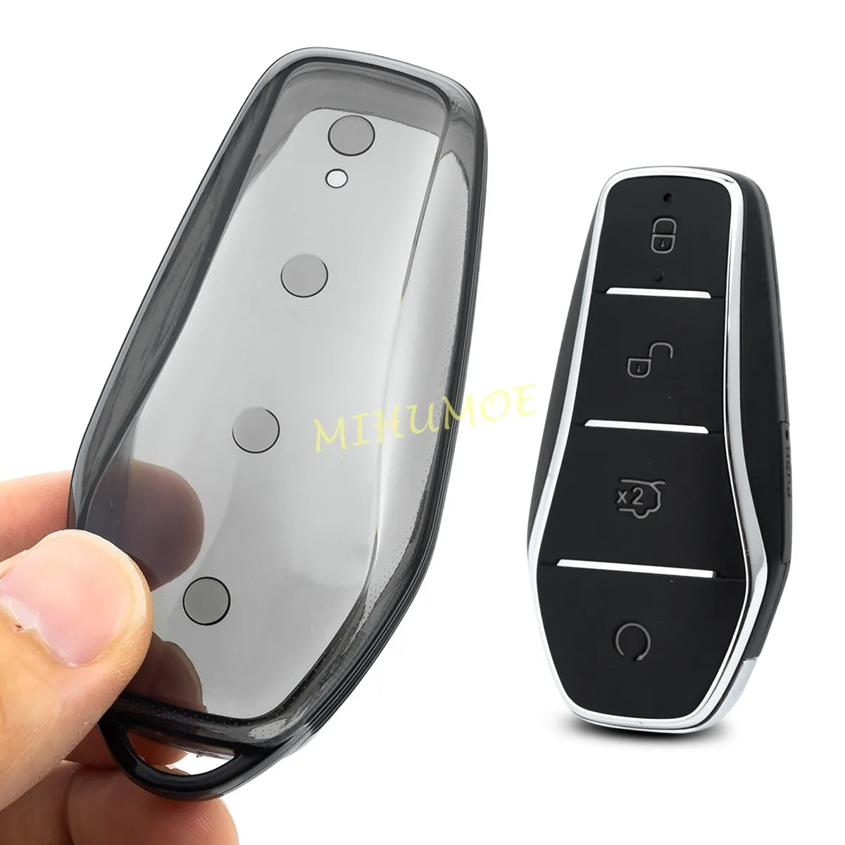 TPU Key Case Cover For BYD Song PLUS Pro Atto 3 Seal U Dolphin Sealion 6 7 Black Remote Fob Holder Keychain Car Accessories