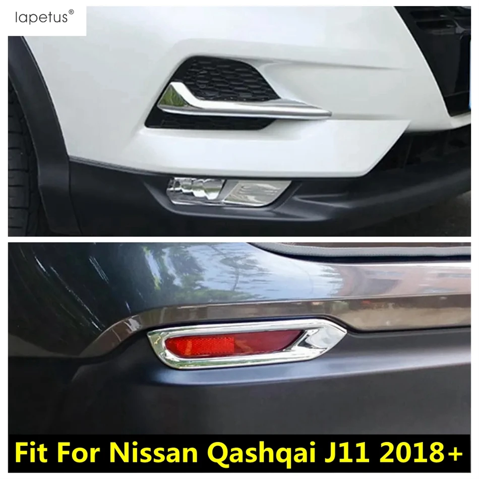 

Front Rear Fog Lights Lamps Eyebrow Eyelid Strip Decor Cover Trim ABS Chrome Accessories For Nissan Qashqai J11 2018 2019 2020