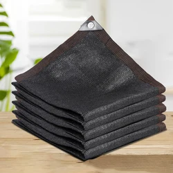 Tela de sombra negra con ojales, malla para sombra solar, lona, red para pérgola, plantas de invernadero, suministros de garaje