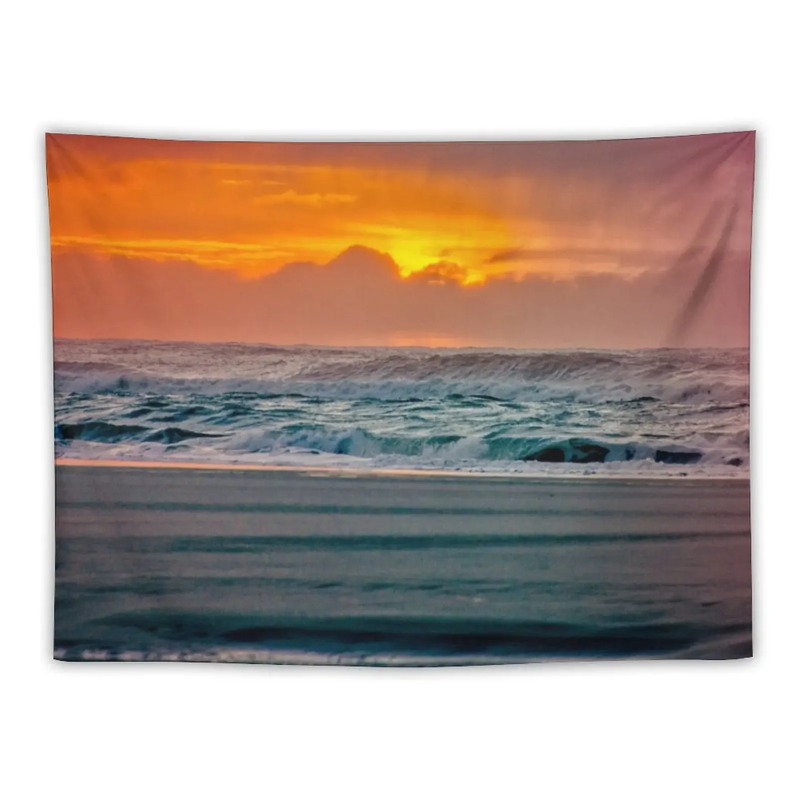 

Ocean Sea Beach Water Clouds at Sunset - Pacific Coast Highway Tapestry Wall Deco Decorations For Room Tapestry