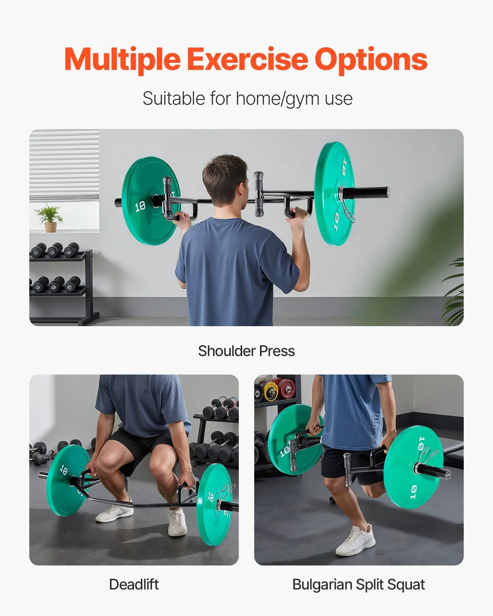 Шестигранная штанга с открытой рамой, 800 фунтов, шестигранная штанга с рукавами 2 дюйма и ручками с накаткой для приседаний, становой тяги, плечевого пресса