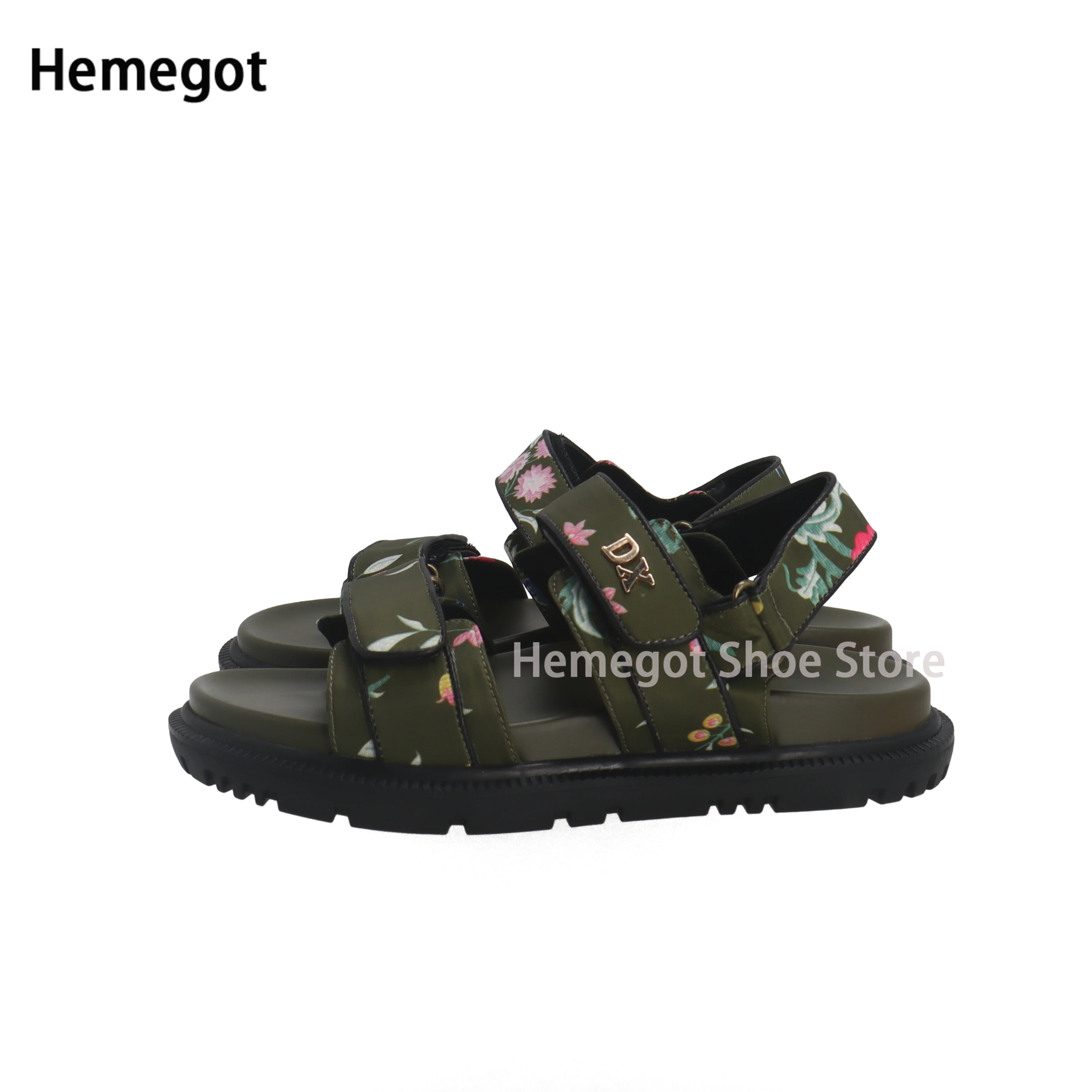 Multicolor Floral Embroidered Sandals Summer Flats for Women Technical Fabric Leather Handmade Flats Sandals Casual Shoes