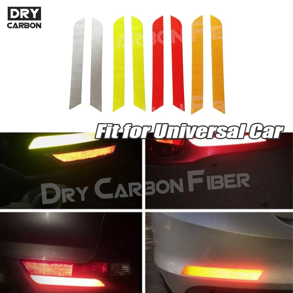 Car Trunk Bumper Safety Warning Light Reflector Protective Stickers Wheel Eyebrow Reflective Warning Strip For VW For BMW