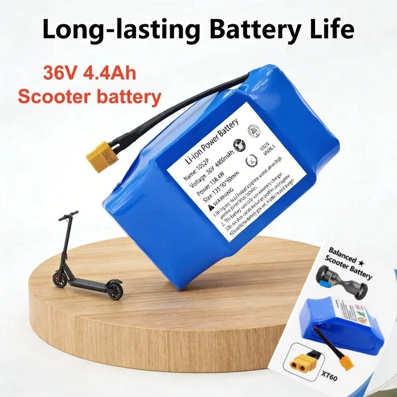 

100% Original 36v 4.4Ah Rechargeable Lithium Battery 10S2P 4400mAh 18650 Electric Self Balancing Scooter Hoverboard Batteries