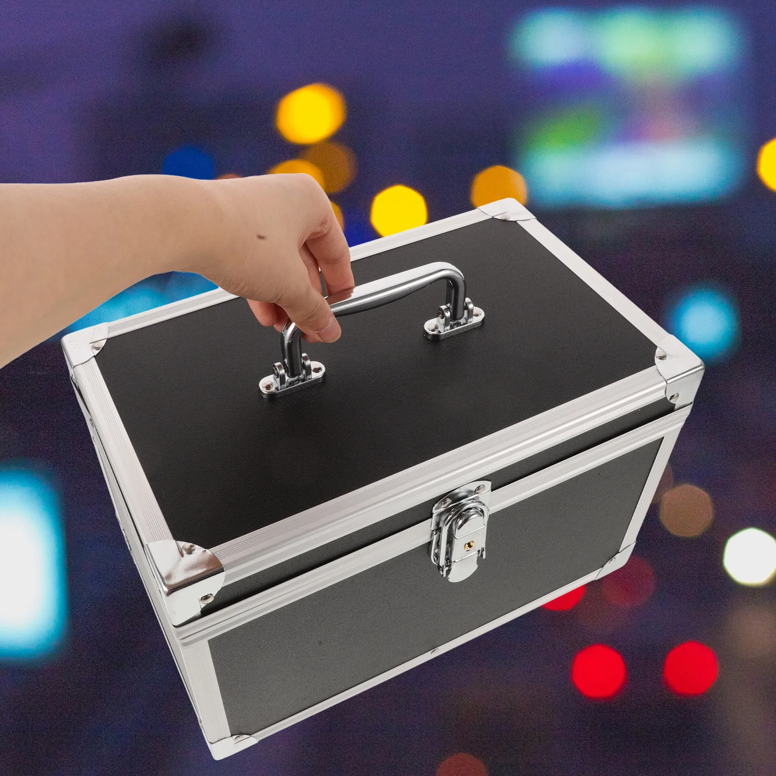 

Small Portable Aluminum Alloy Magic Prop Storage Box Multifunctional Tool Organizer Handheld Carrying Toolbox Case