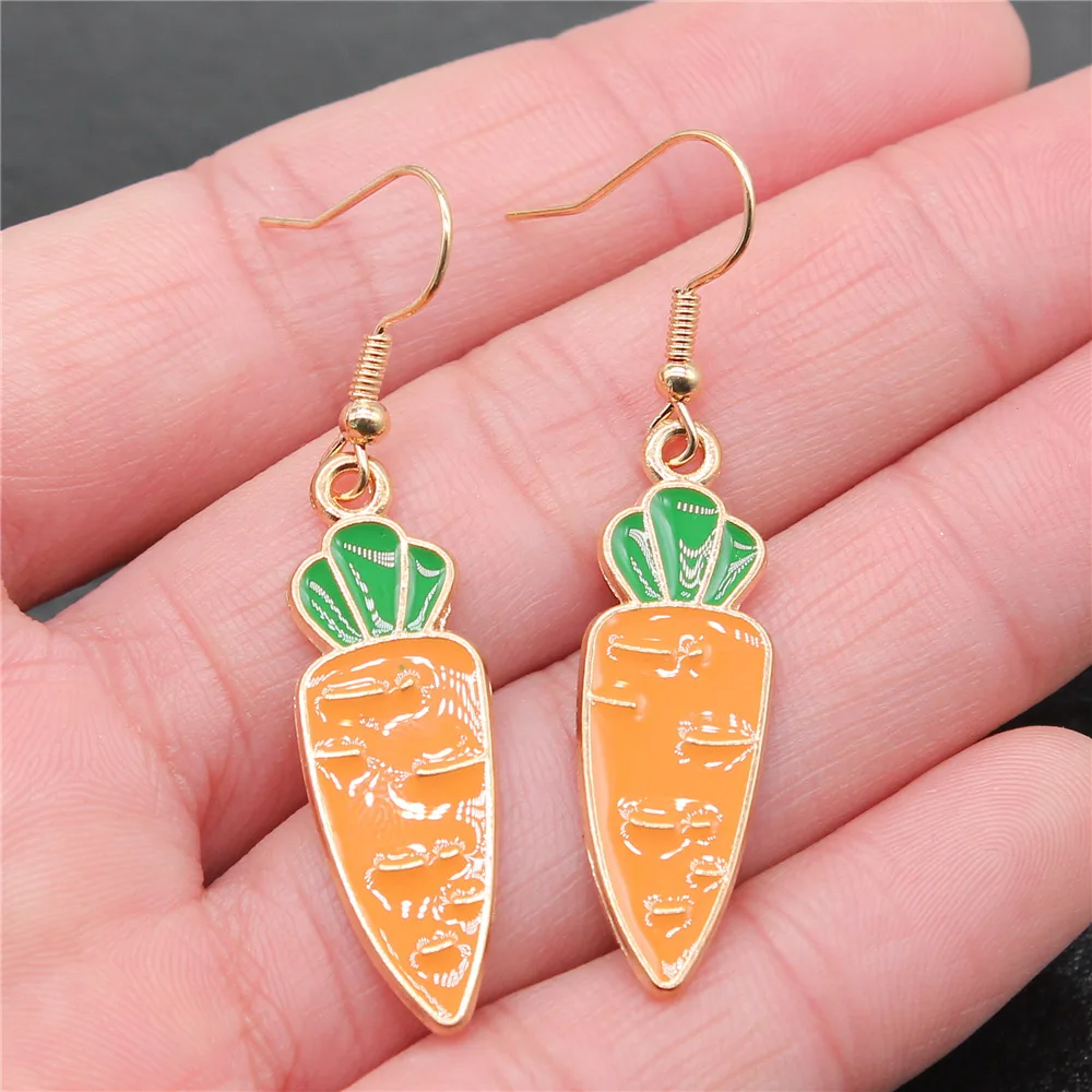 Fashion Handmade Simple Design KC Gold Color Carrot Pendant Earrings Dropshipping Drop Earrings