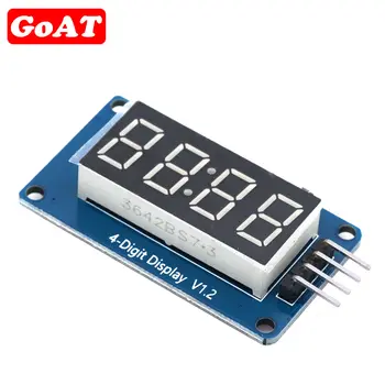 TM1637 moduł wyświetlacza LED dla Arduino 7 Segment 4 bity 0.36 Cal zegar czerwona anoda cyfrowy w kształcie tuby cztery szeregowe płyta sterownicza opakowanie