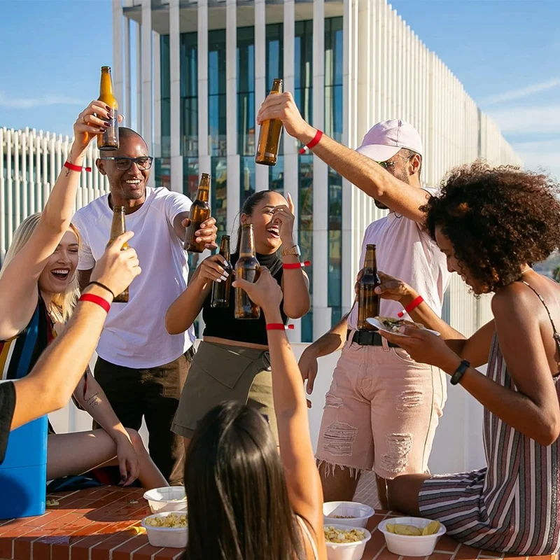 100 Pcs Cloth Event Wristbands For Events, For Lightweight Concert Wrist Strap (Red)