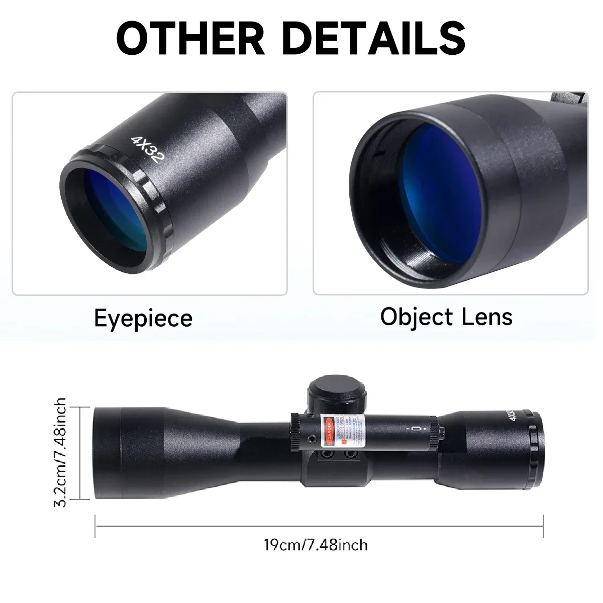 Tactical 4X32 3-9x40 with Red Laser Optical Sight Adjustable Reflex Scope Outdoor Hunting Riflescope Airsoft Accessories view 5