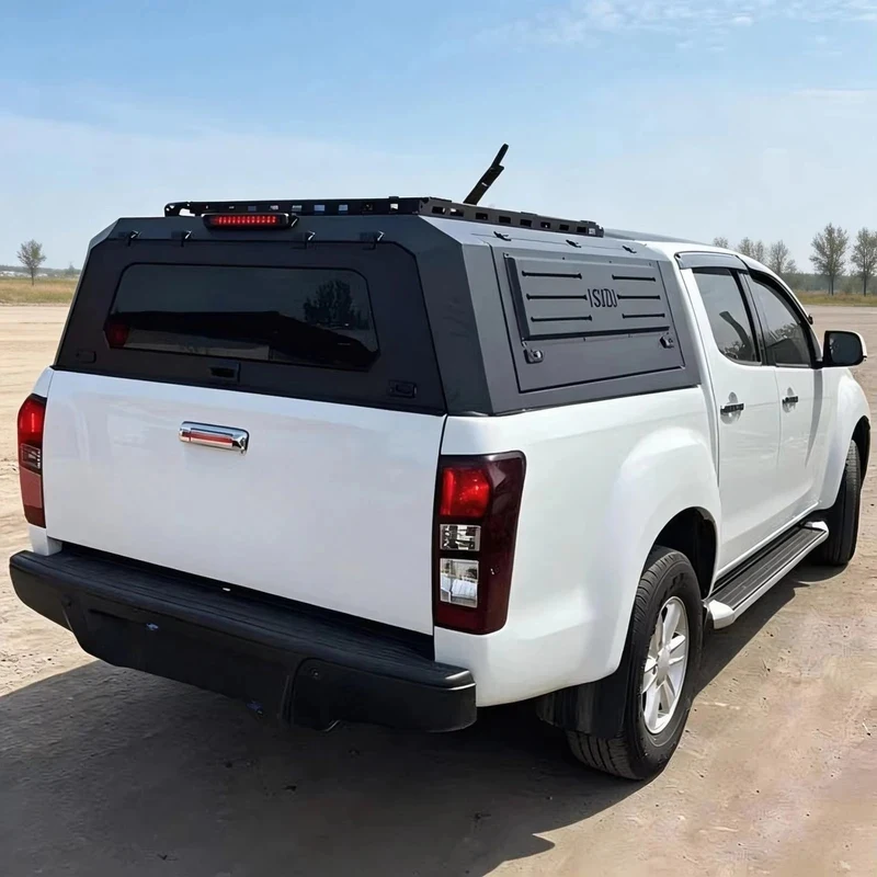 

Heavy Duty Truck Bed Cap 3-Door Opening Hard Tonneau Cover For Pickup Reinforced Steel Frame Waterproof Top