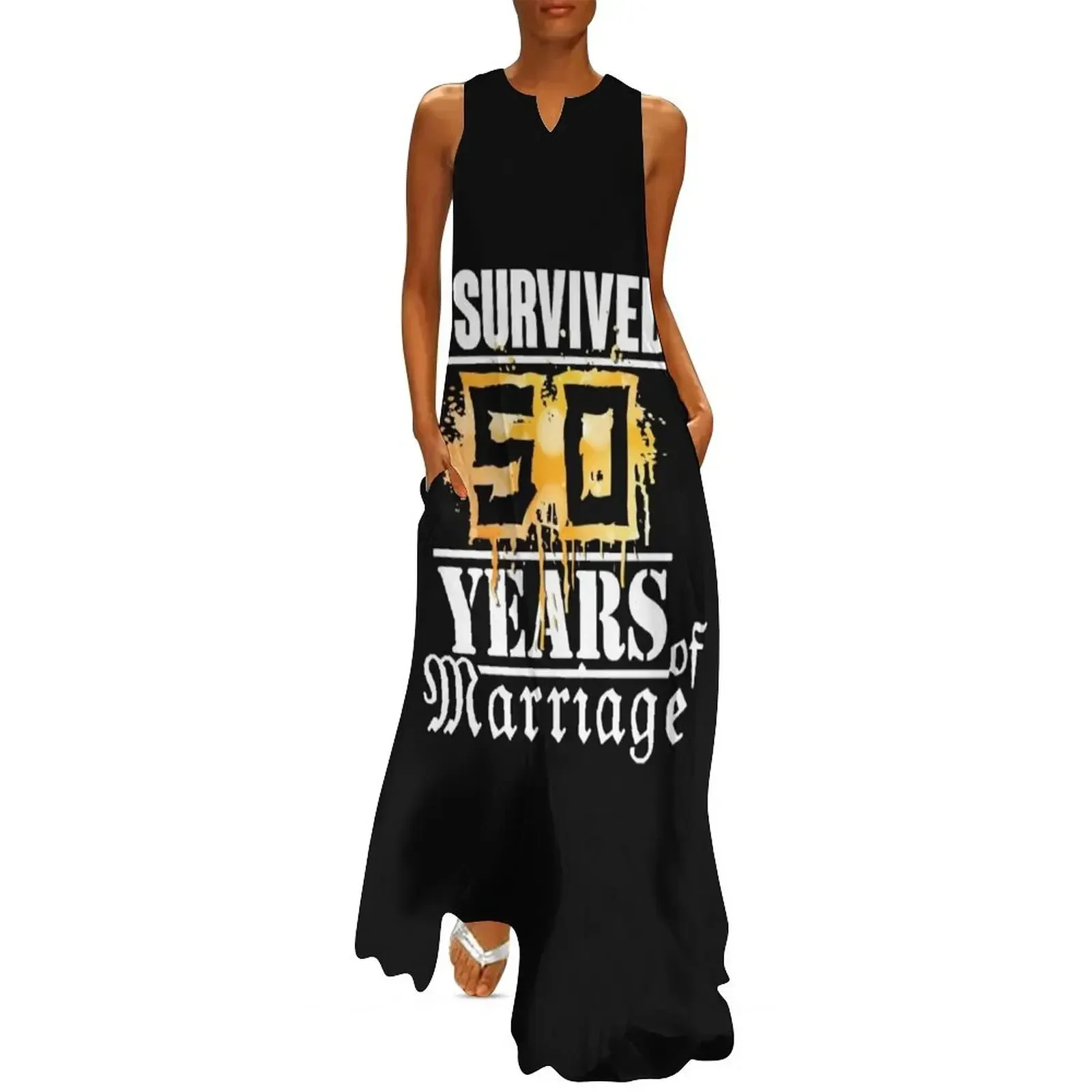 

Golden Wedding anniversary Long Dress Casual dresses birthday dress for women sexy dress womens