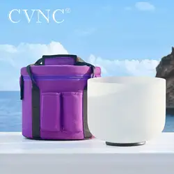 CVNC-White Crystal Singing Bowls with Carry Bag, Chakra Quartz Instrument, Sound Healing, Meditation, 12 Inch, 432Hz or 440 Hz