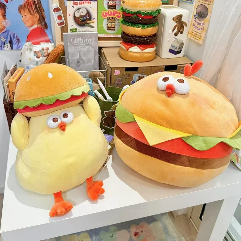 Schattige Burger Sandwich Pizza Kip Knuffels Kussen Zachte Simulatie Schattige Poppen Knuffeldier voor Jongens Meisjes Geschenken Decor