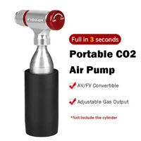 Bomba de aire portátil CO2, inflador de neumáticos de bicicleta de carretera de aleación de aluminio, bomba de neumáticos ajustable para MTB, accesorios para bicicleta
