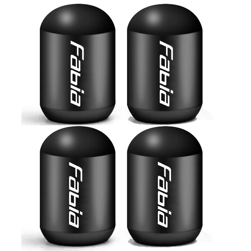 4PCS Dustproof Custom Fabia Logo Car Tyre Valve Caps Aluminum Auto Wheel Air Cap For Skoda Fabia Car Decorative Accessories