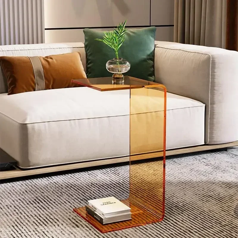 Light Luxury Living Room Sofa Companion Table Italian Style Simple Design 12mm Thickened Acrylic Transparent Acrylic Side Tables