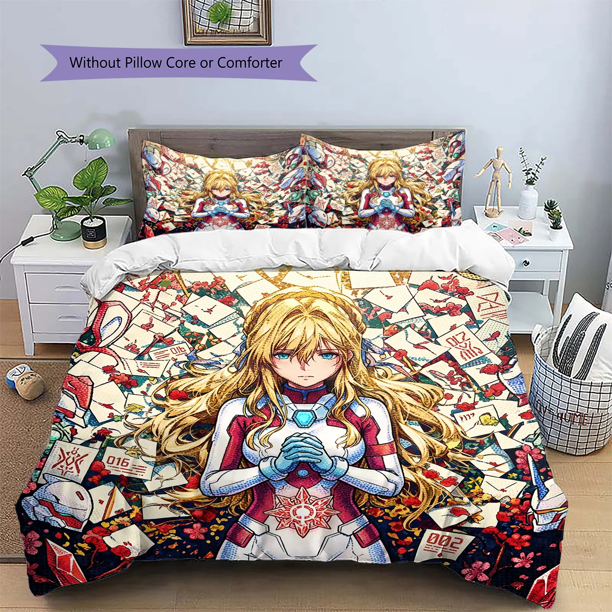 Darling in the Franxx Patterned Anime Pillowcase & Duvet Cover Set Bedroom Bedding Decor Great Gift for Anime Fans YUN6516