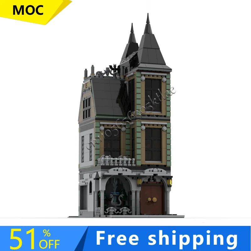 

1557 шт. средневековые MOC волшебный фильм городской дом строительные блоки модель DIY творческие идеи рождественские детские игрушки в сборе подарки на день рождения