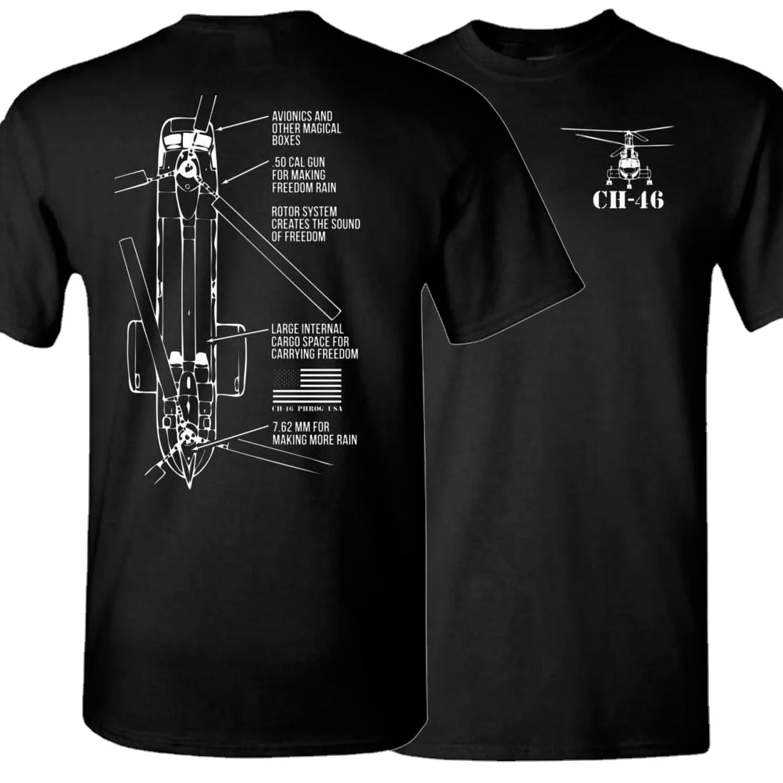 Creative Design CH-46 SeaKnight Transport Helicopter T-Shirt. Summer Cotton Short Sleeve O-Neck Mens T Shirt New S-3XL