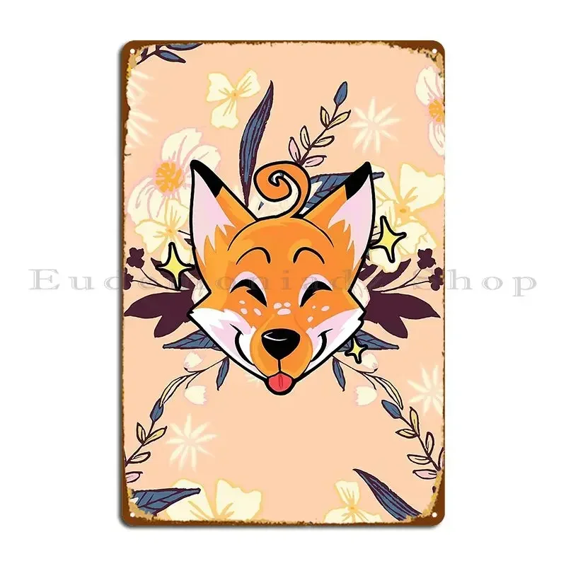 Furry Foxie Cute Metal Plaque Retro Bar Cinema Designs Pub Tin Sign Poster