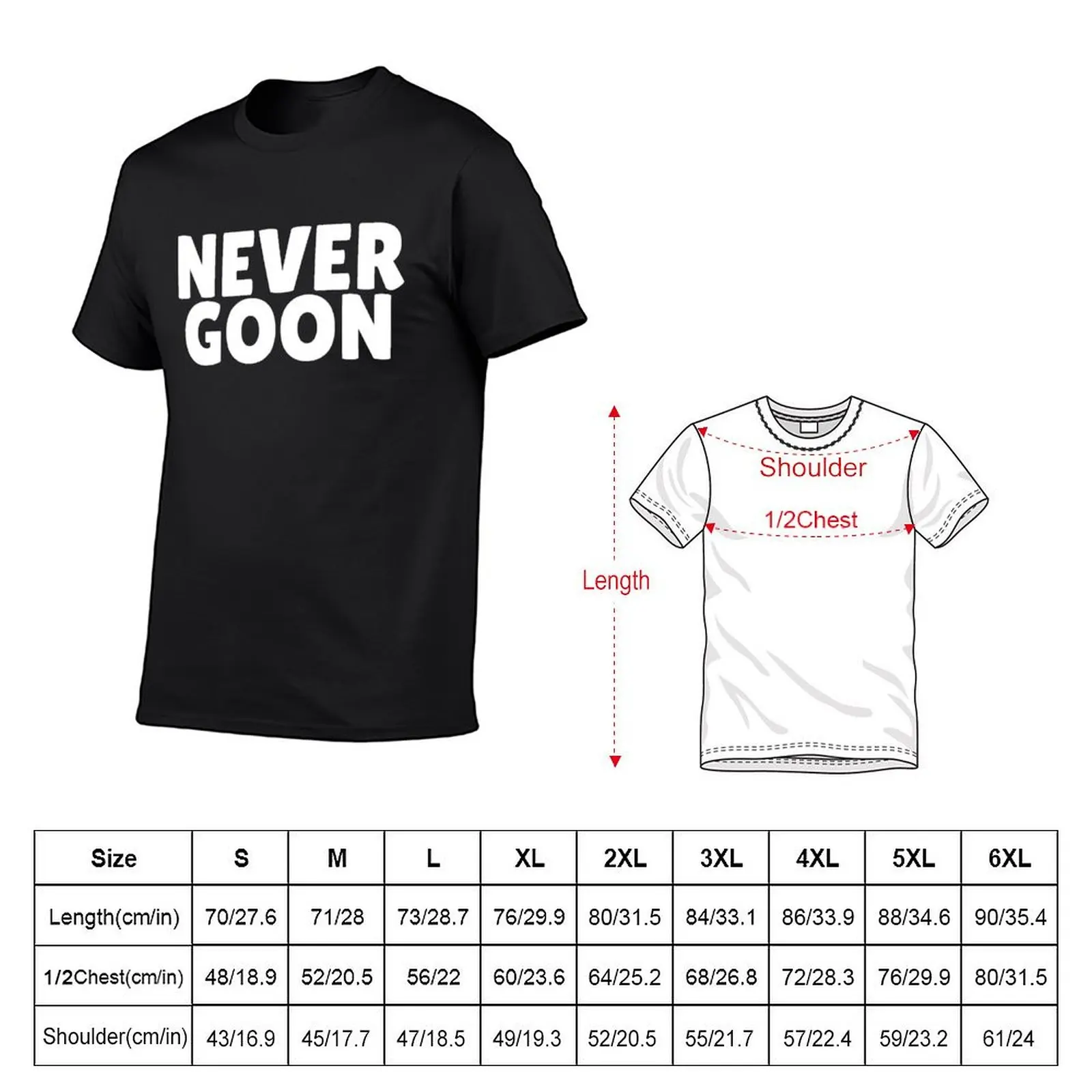 Kaus lengan pendek anime NEVER GOON lucu joke meme T-Shirt lucu atasan olahraga kaus lucu untuk pria