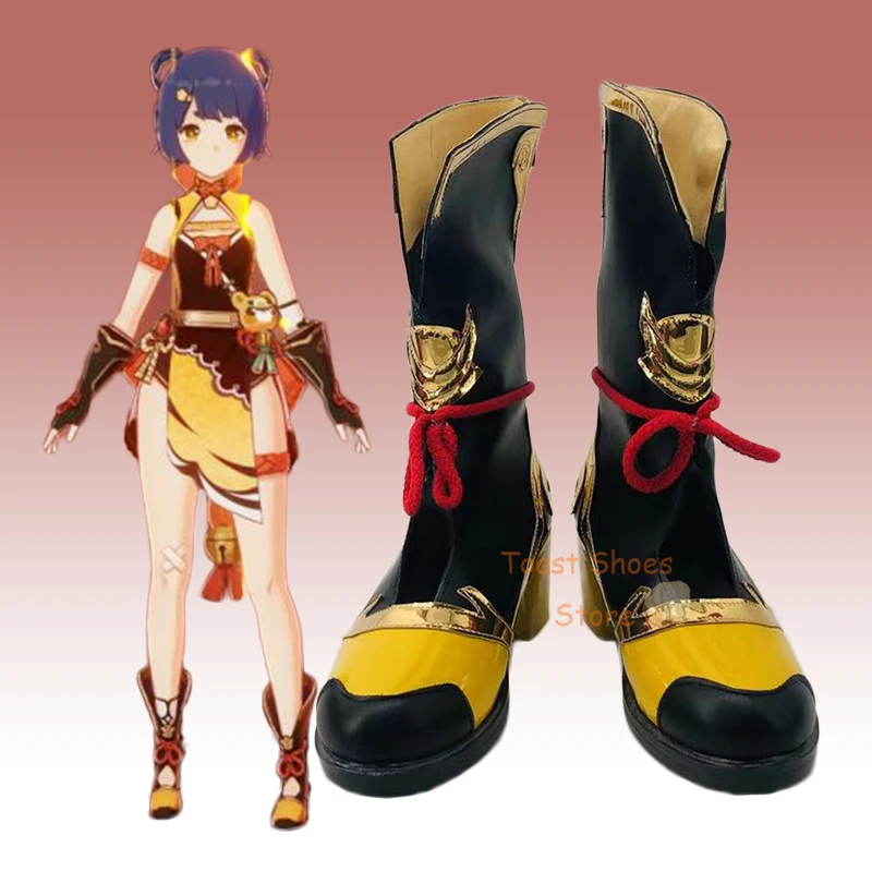 Game Genshinimpact Xiangling Cosplay Boots Comic Game for Con Halloween Party Cosplay Costume Prop Lovely Sexy Style Shoes