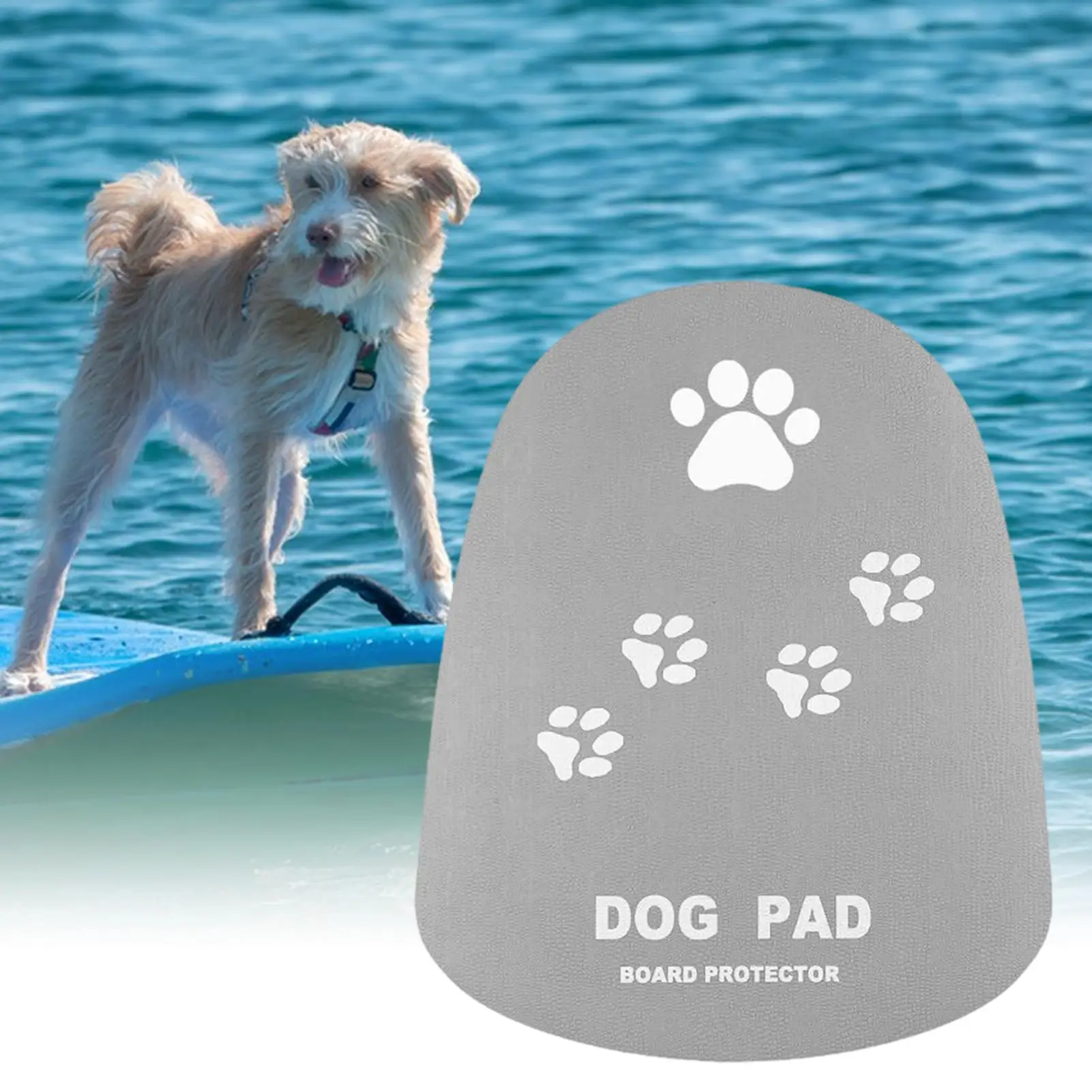 Dog Surf  Traction Pad for Paddle Board, Non-Slip Waterproof PVC Paw Print Mat, Safety Deck Grip for Kayak Canoe Boat Pool Steps