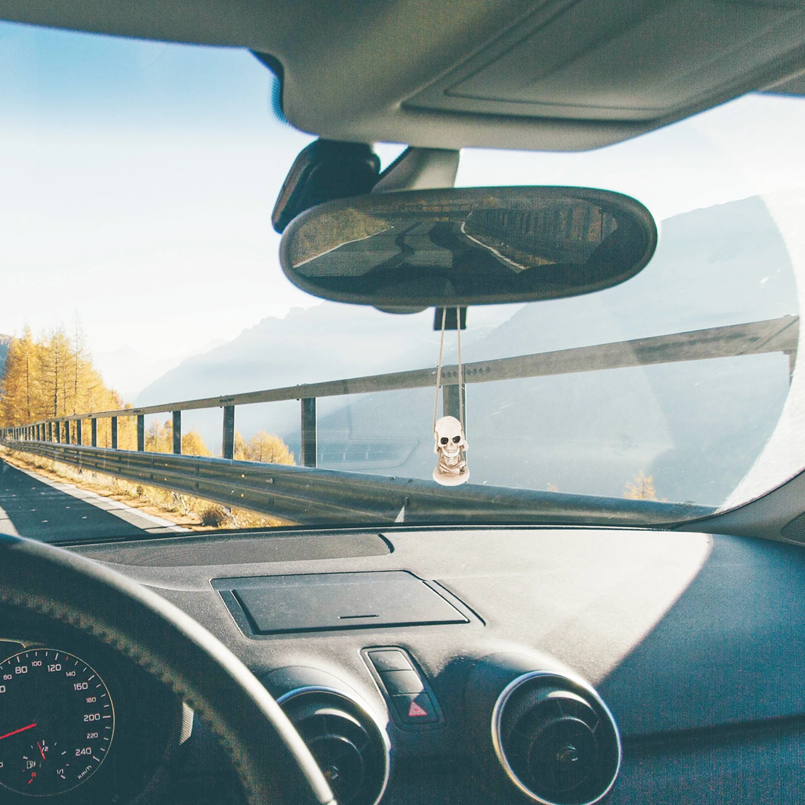 

Skull Pendant Rearview Mirror Hanging Accessories Car Decoration Durable Lightweight Resin Home Office Ornament