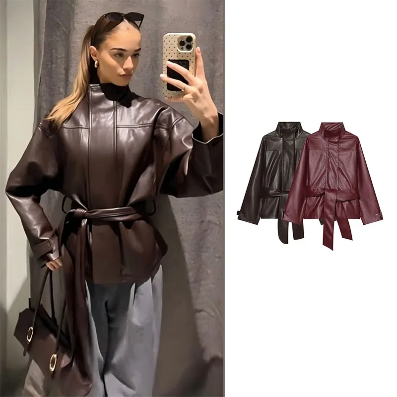 Guobioziy 2026 Autumn  Stand Collar Jacket Minimalist Aesthetic Waist Silhouette Commuter Staple Trendy Versatile Garment