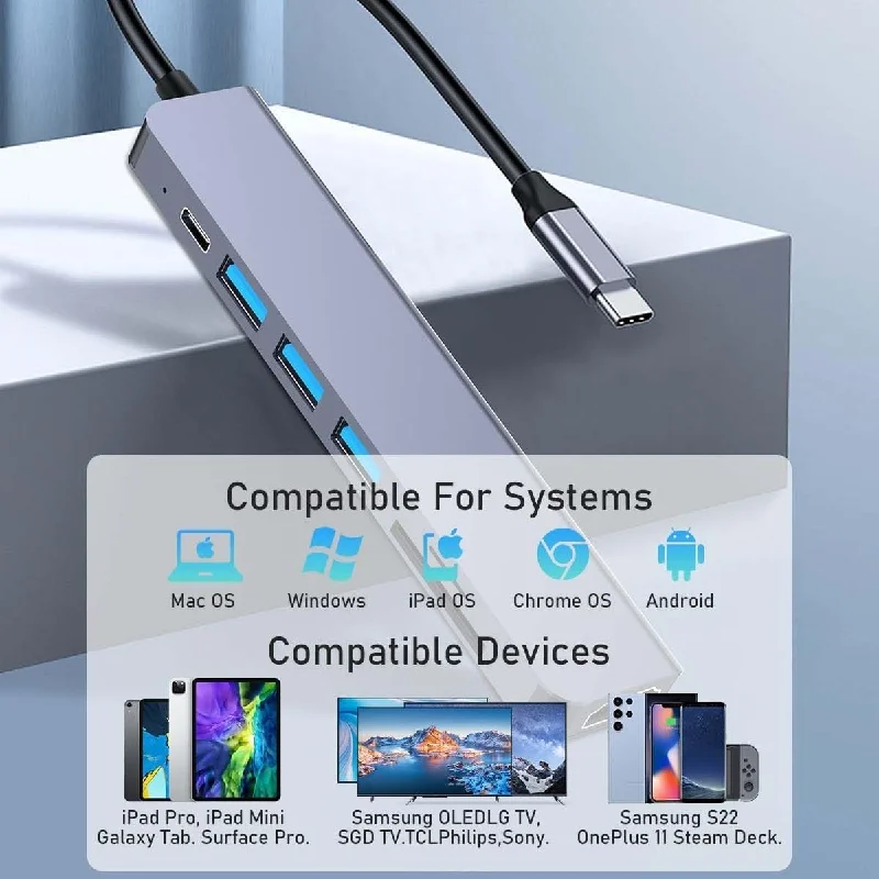 USB‑C Multiport Hub 4K HDMI PD Charging USB3.0 USB2.0 Docking Station for MacBook iPad Samsung S10 Dex Mode