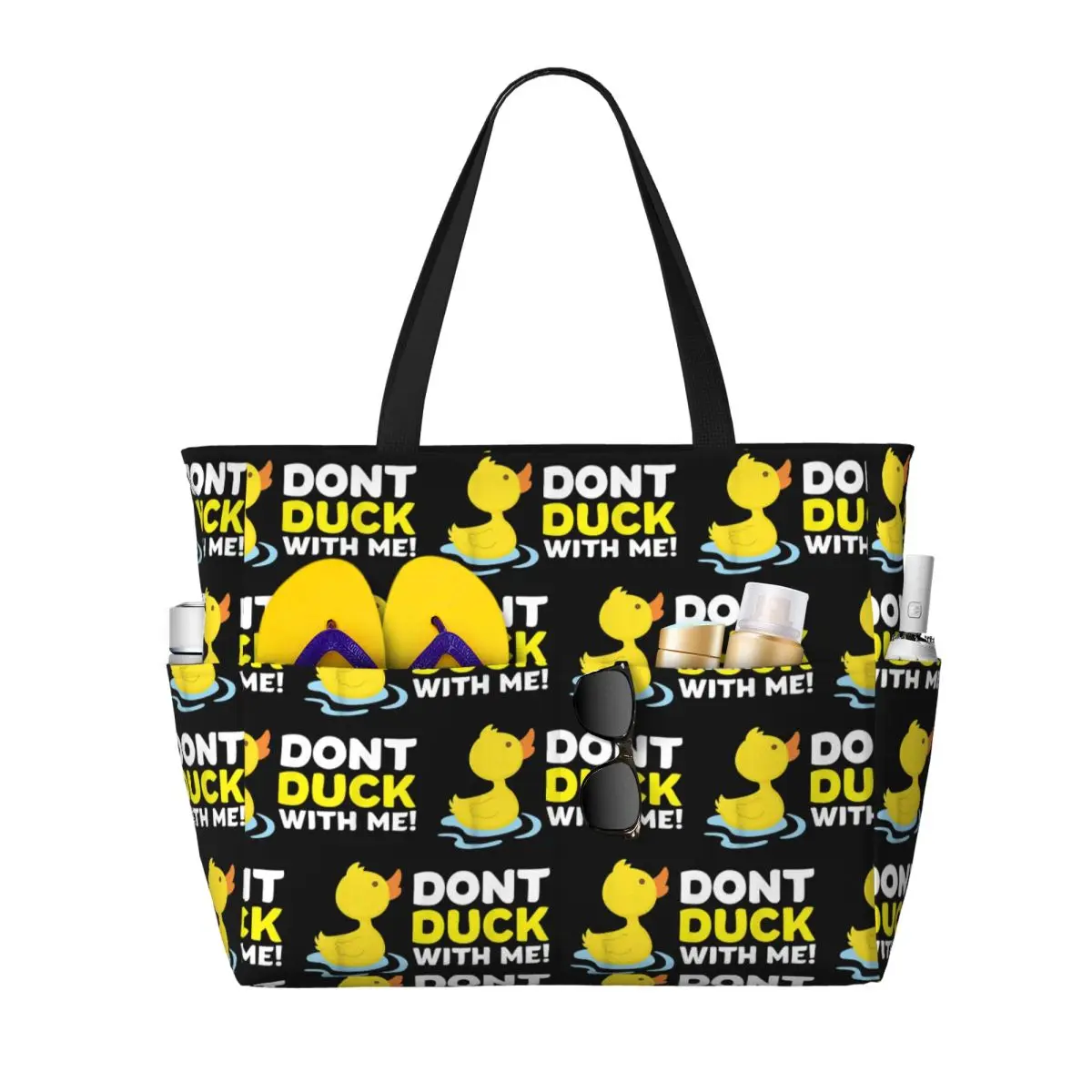 

Duck Dont Rubber Beach Tote Bag Sport Gym Yoga Duffle Large Tote Bag Women Travel Bag Fitness bag