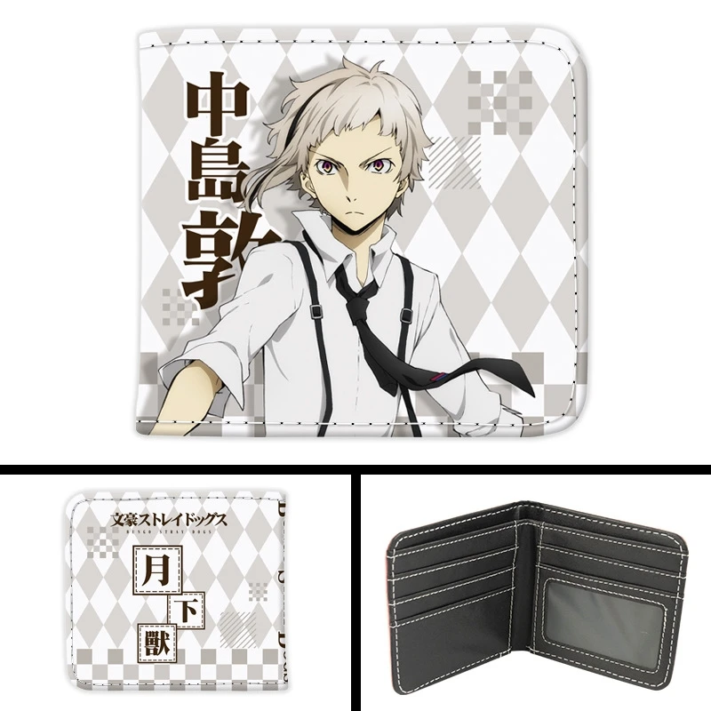 Billfold Bungo Stray Dogs Nakahara Chuya Ryunosuke Akutagawa Nakajima Atsushi Dazai Osamu Cosplay Short Compact Wallet AnimeGift