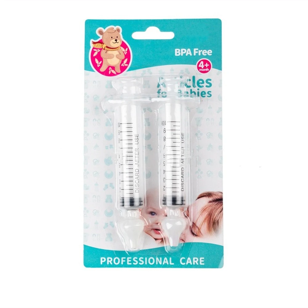 2 Pçs/set o Nariz Do Bebê Limpo Tubo de Agulha Cuidados Com o Bebê Infantil 10ML Rinite Nasal Do Bebê Aspirador Nasal Cleaner Washer