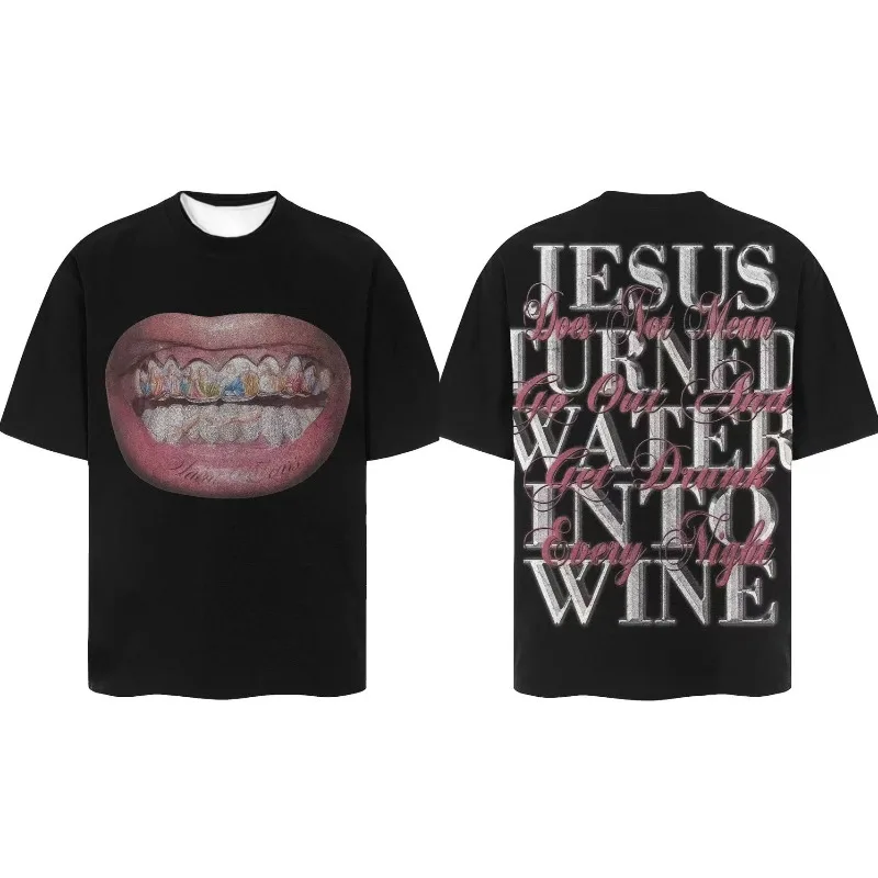 

Винтажная свободная повседневная спортивная футболка для фитнеса American Saint Michael для мужчин и женщин с короткими рукавами, мужская одежда в стиле хип-хоп