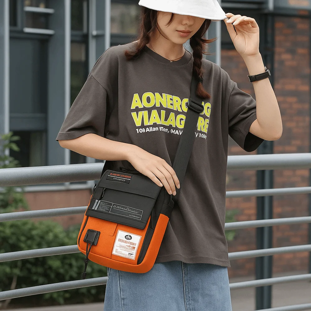 

Multi-pockets Men's Shoulder Bag Multifunctional Large Capacity Messenger Crossbody Bag Waterproof Nylon Business Bag Travel