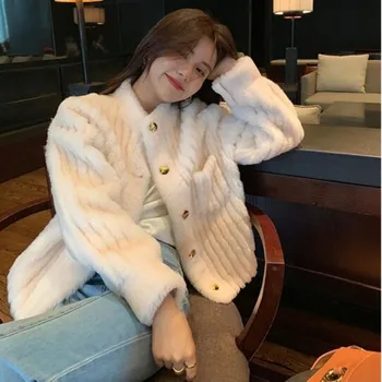 Kürk kadınlar için bir ceket kısa 2023 yeni standı yaka koyun shearlling ceket kuzu kürk taklit kürk genç coltwinter