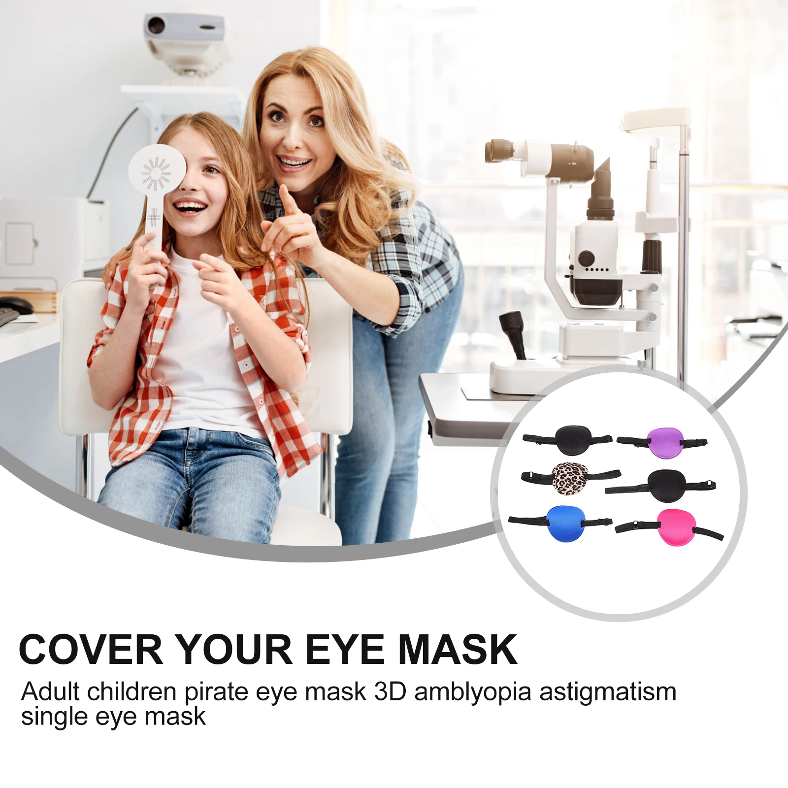 6 Pcs Strabismus One-eyed Mask Patch Cover for Adults Polyester Reusable Patches