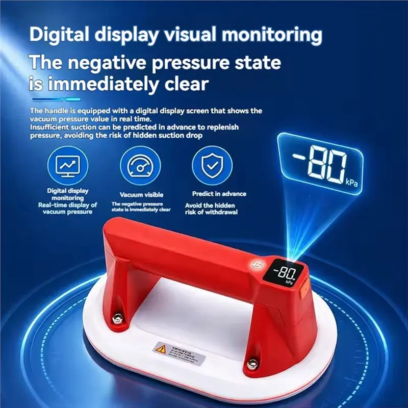 Y50A-Rechargeable Digital Electric Tile Suction Cup-Vacuum Lifter Heavy Duty For Large Format Porcelain Slabs, Glass