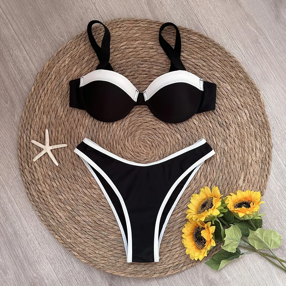 Sexy Solid Micro Bikini 2024 Women Swimsuit Female Swimwear Thong Bikinis Set Brazilian Beach Wear Bathing Suit Biquini