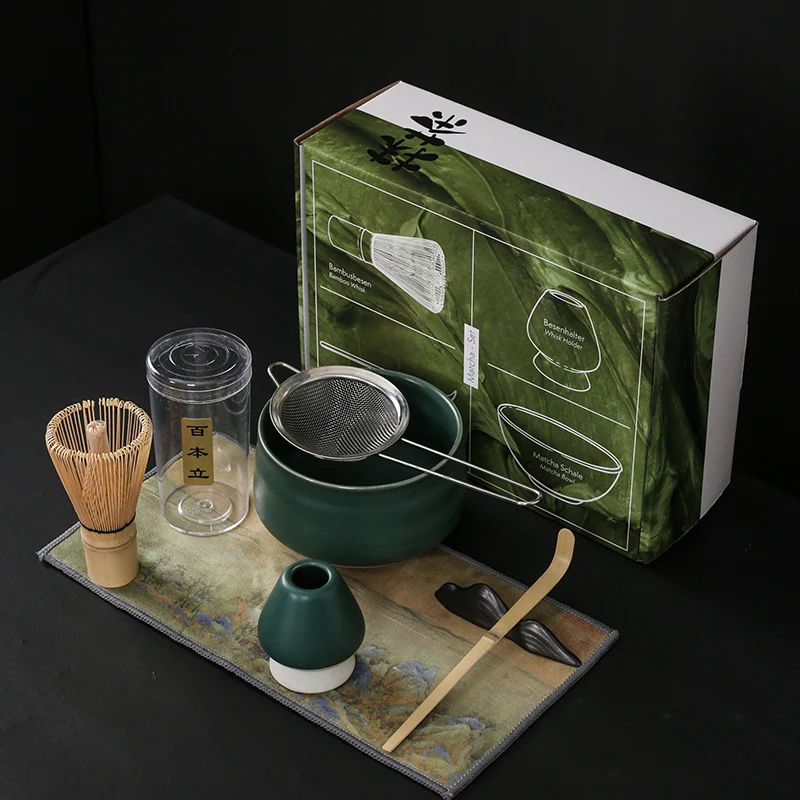 4/7pcs Japanese tea sets maccha mixer bowl with bamboo maccha mixer (hearing pitches) spoon (chashaku) stir matcha tea set