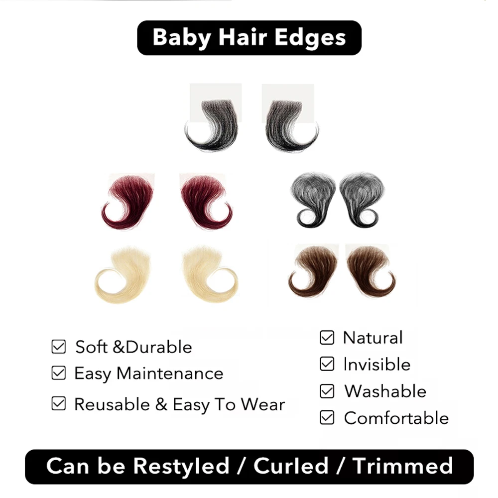 Rayas de pelo de bebé de encaje HD, 2/3/4 Uds., cabello humano rizado, borde de pelo de bebé, onda del cuerpo, línea de cabello de encaje suizo, tiras de pelo de bebé para mujeres