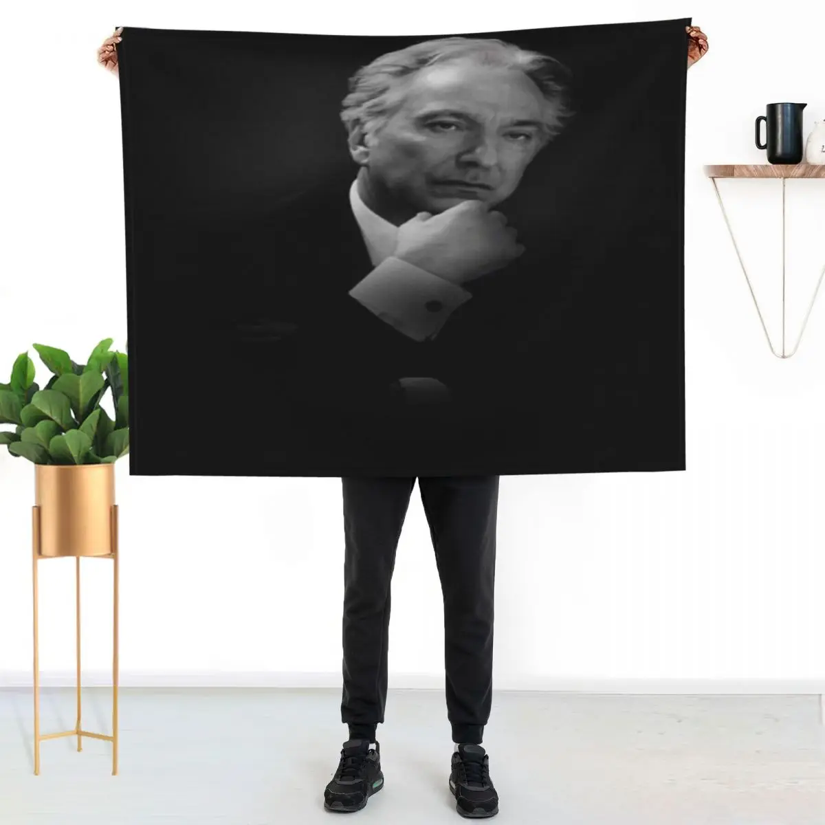 

Alan Rickman Throw Blanket Warm Flannel Blanket for Couch Chair Bedroom