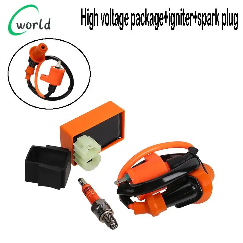 New set of motorcycle racing performance CDI ignition coil and spark plug kit suitable for GY6 motorcycle accessories