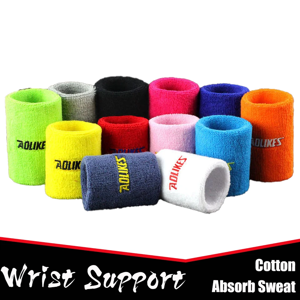 AOLIKES 1PCS Tennis Headband Outdoor Sports Cotton Absorb Sweat Tennis Wrist Wipe Perspiration Sweat Towel Sport Wrist 12 Colors