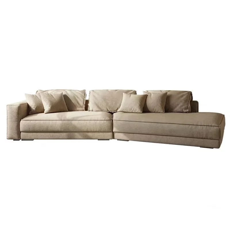 

Replica large flat floor corner special-shaped combination sofa designer microfiber leather living room sofa