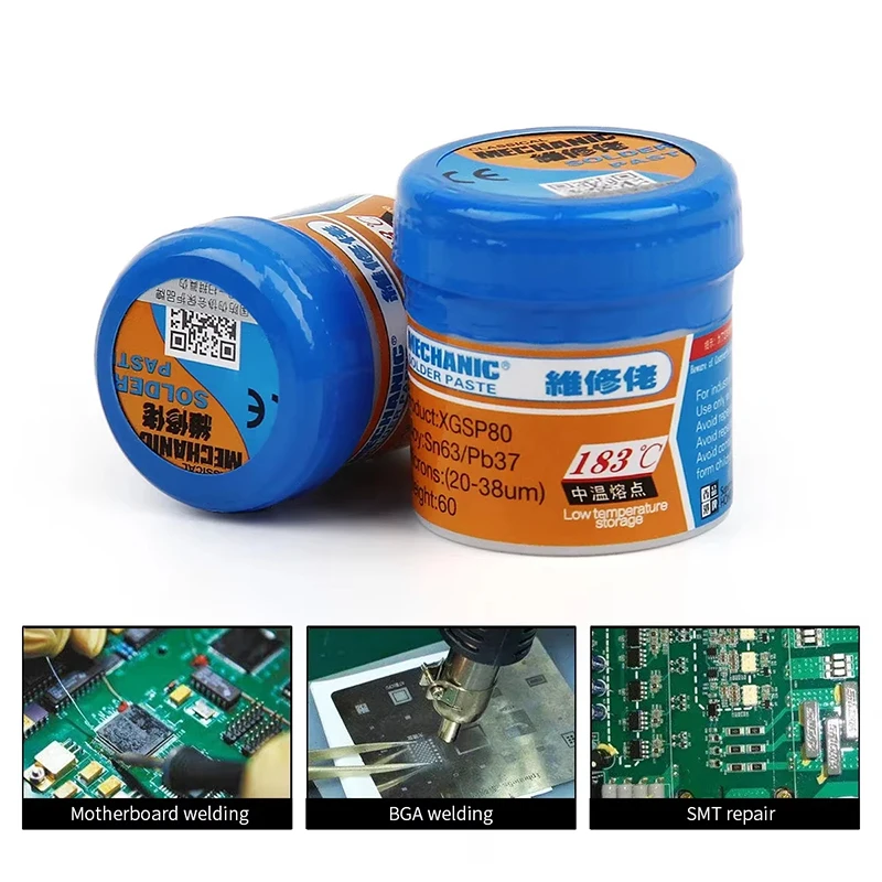 Mechanic Xg50 Solder Paste 35g/60g 183°c Ipx3 For Bga Smt Smd Pcb Repair Soldering Flux Phone Electronics Repair Tool