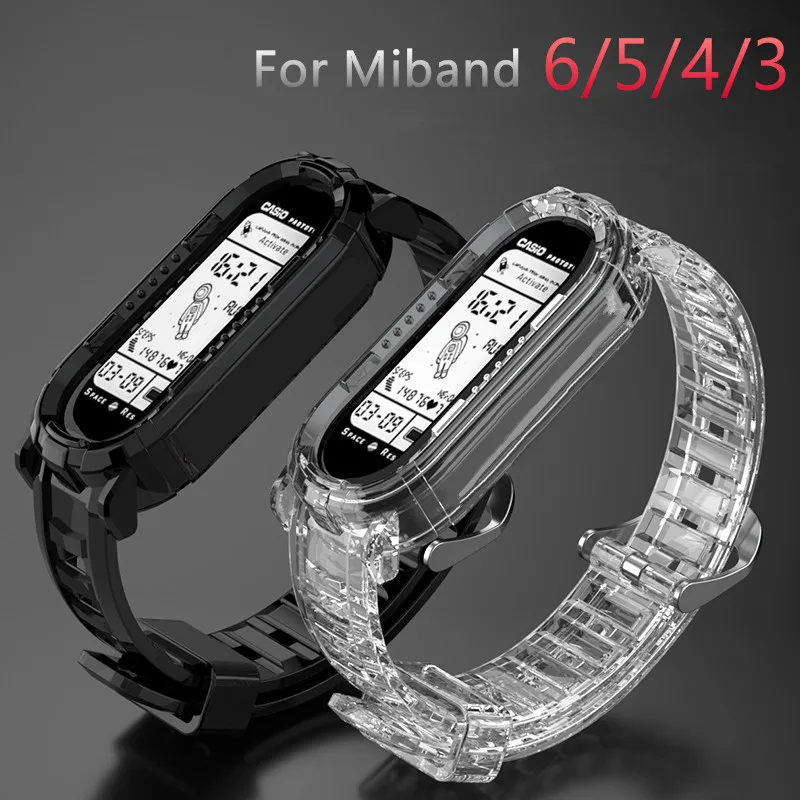 

For Xiaomi Miband 4 5 6 7 Silicone Wristband Xiaomi Mi Band Watch Strap Electronic Wind Universal NFC Version Replacement Band