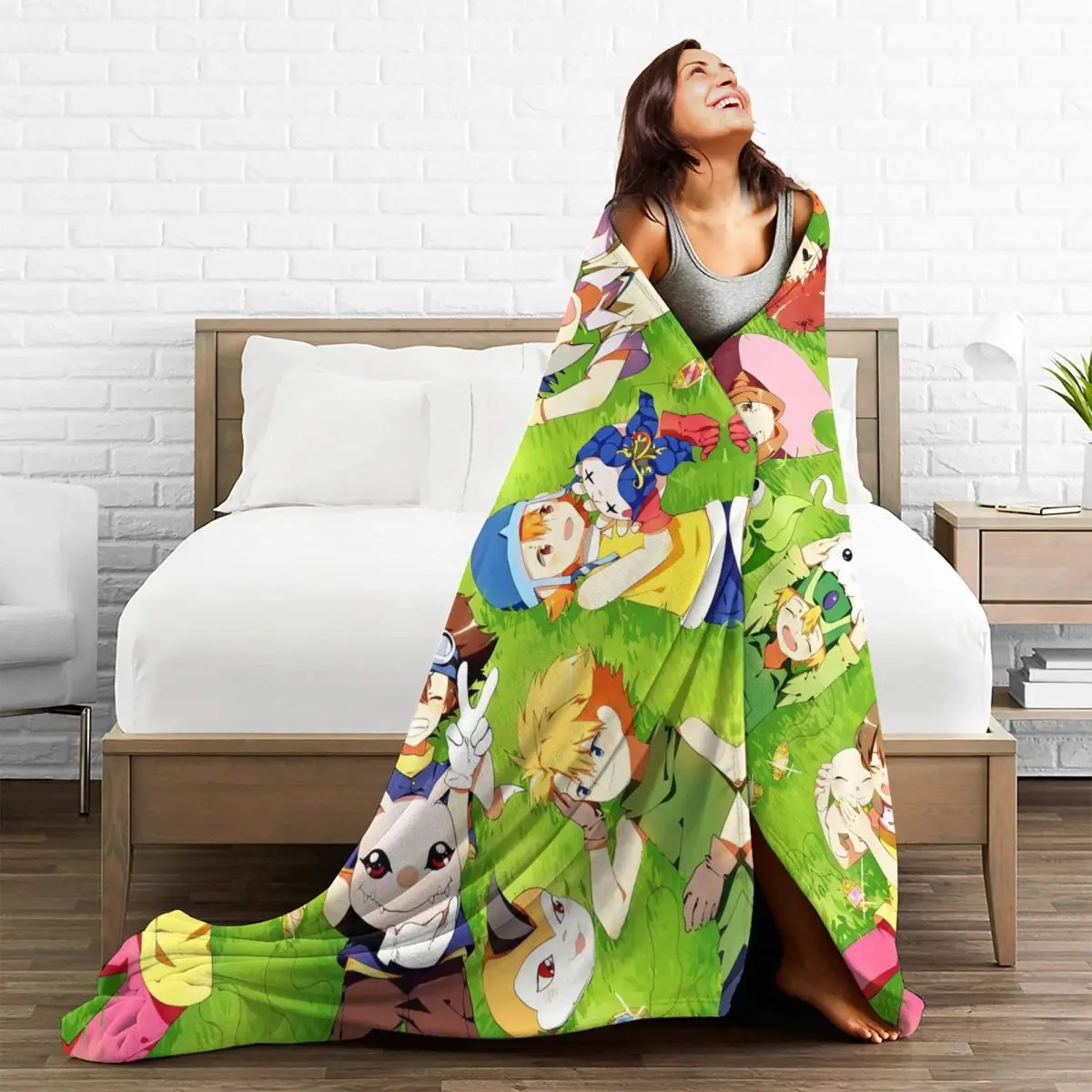 Cartoon Digimon Adventure Monster Blankets Quality Warm Soft Bedding Throws Winter Picnic Home Decor Novelty Bedspread