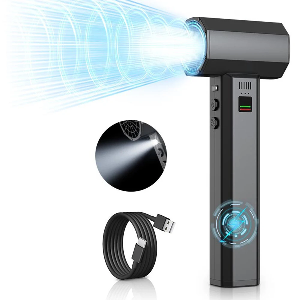 

1200G Thrust Car Violent Air Blower Powerful Handheld Turbo Jet Fan With LED Lighting Brushless Motor High-Speed Duct Fan 4000mA