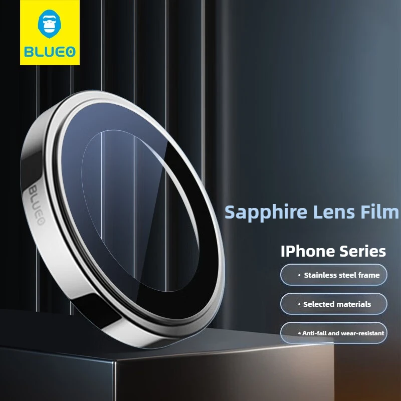 Blueo Sapphire Material for IPhone 16Pro Max Camera Lens Protector Metal Anti Scratch Cover for IPhone 15 PM Lens Protector